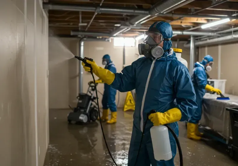 Basement Sanitization and Antimicrobial Treatment process in Rochelle, IL