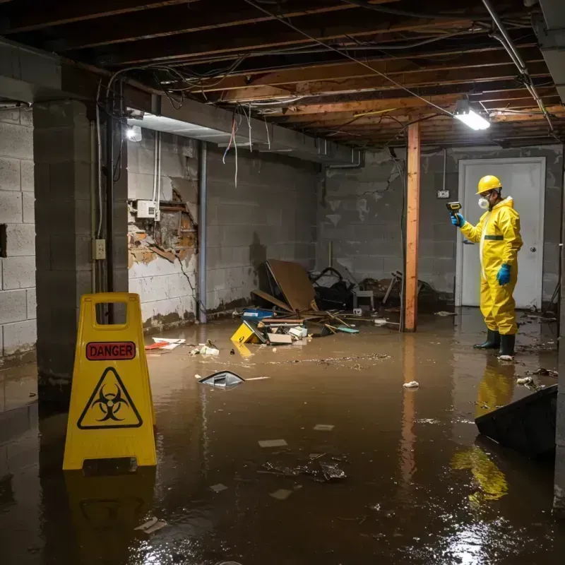 Flooded Basement Electrical Hazard in Rochelle, IL Property